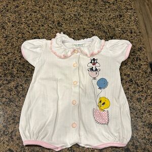Warner Bros. Looney Tunes White Baby Romper